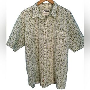 Mountain Khakis Green Outdoorist Signature Print Men's Short Sleeve Shirt XXL